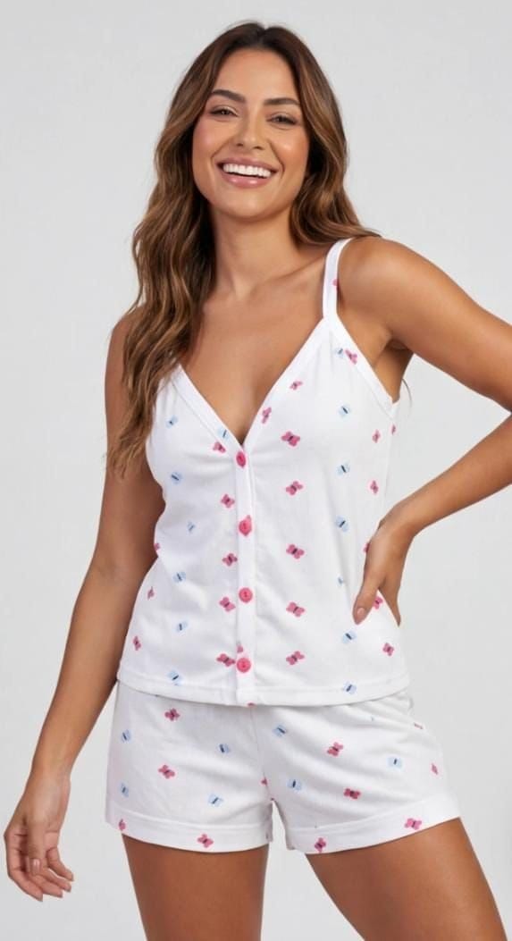 Conjunto Pijama Feminino Canelado - Foto 1